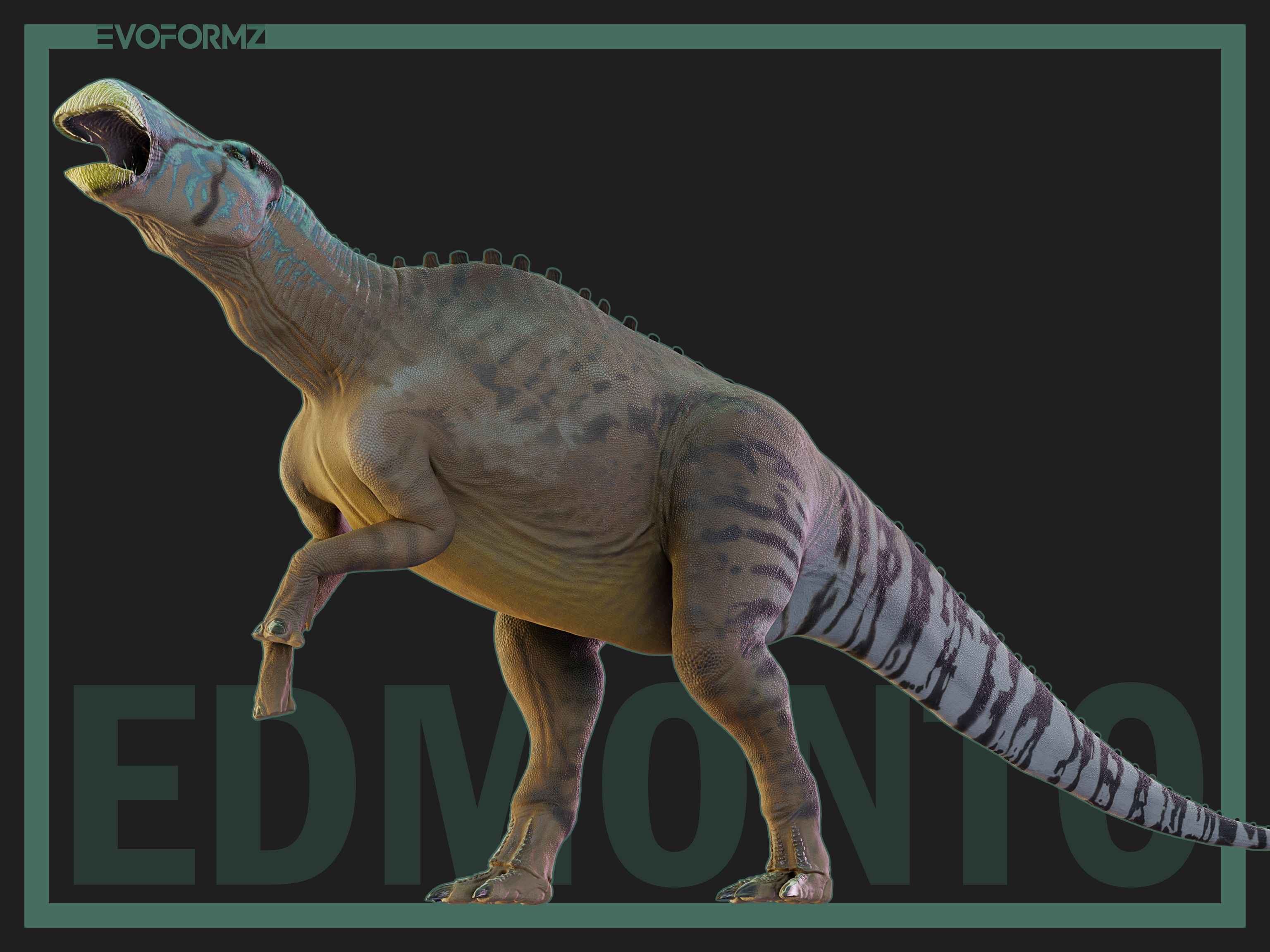 Edmontosaurus Jurassic Park High Poly 3D Model Blender Low-poly 3D model_9