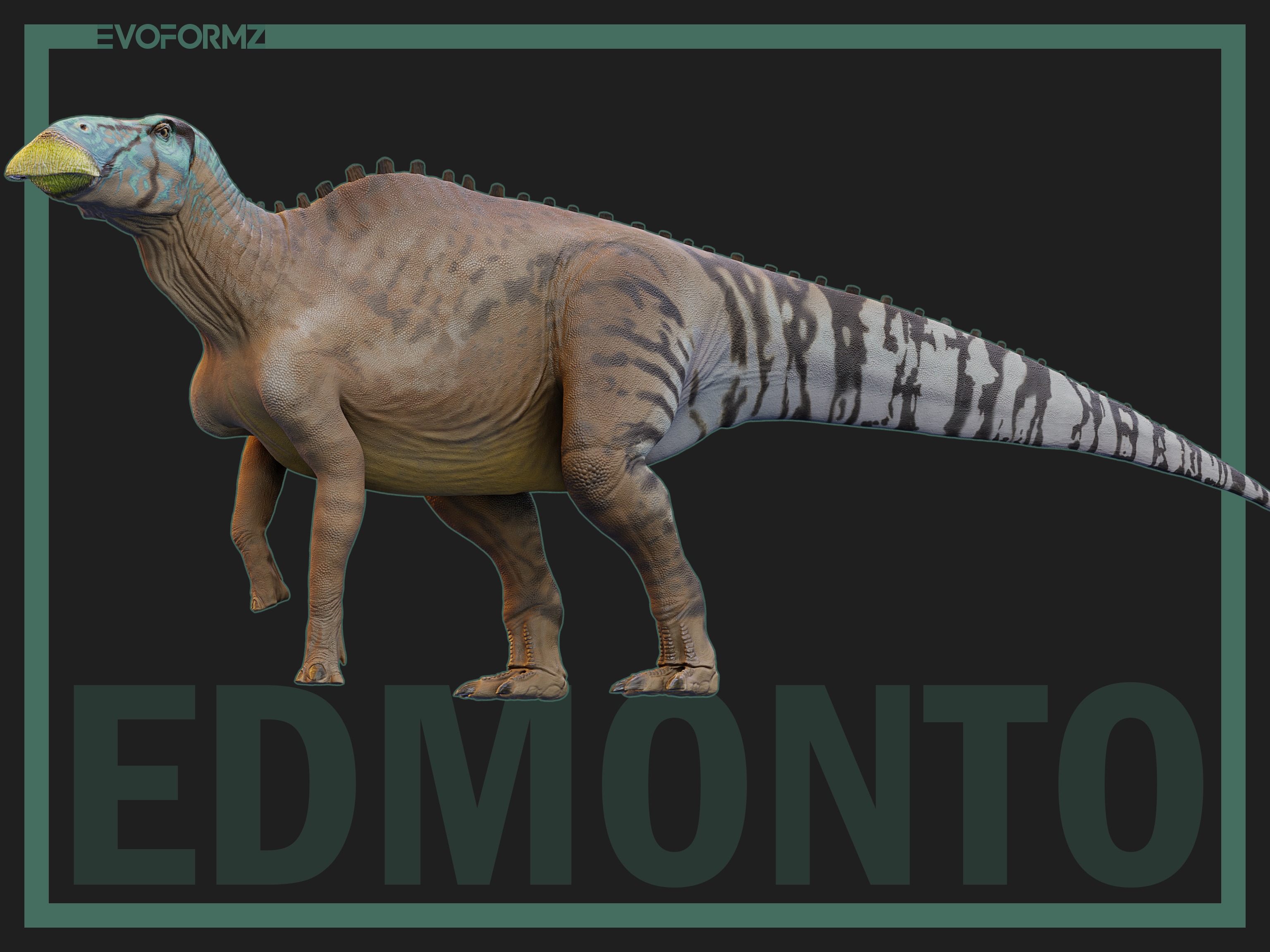 Edmontosaurus Jurassic Park High Poly 3D Model Blender Low-poly 3D model_8