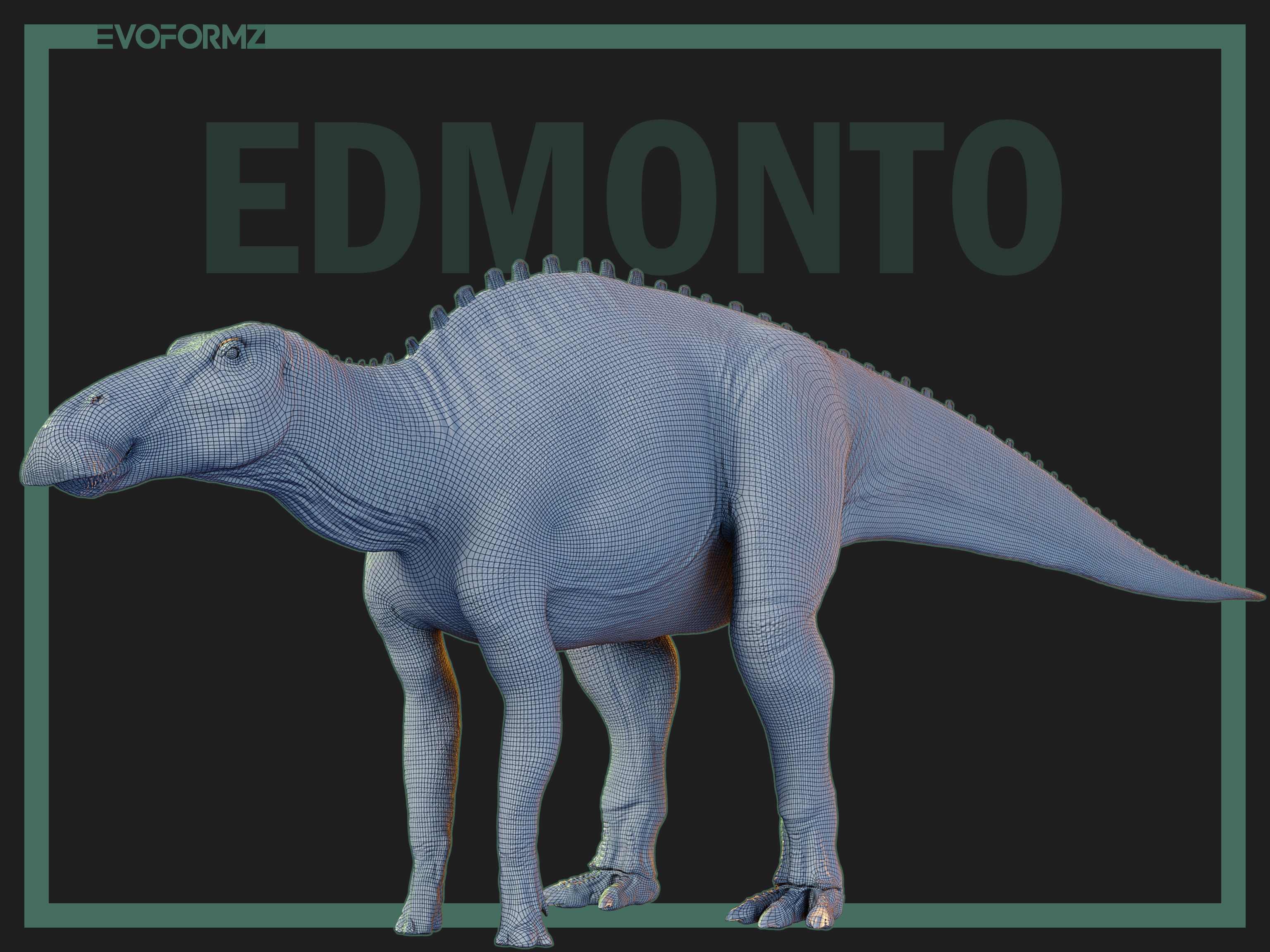 Edmontosaurus Jurassic Park High Poly 3D Model Blender Low-poly 3D model_7