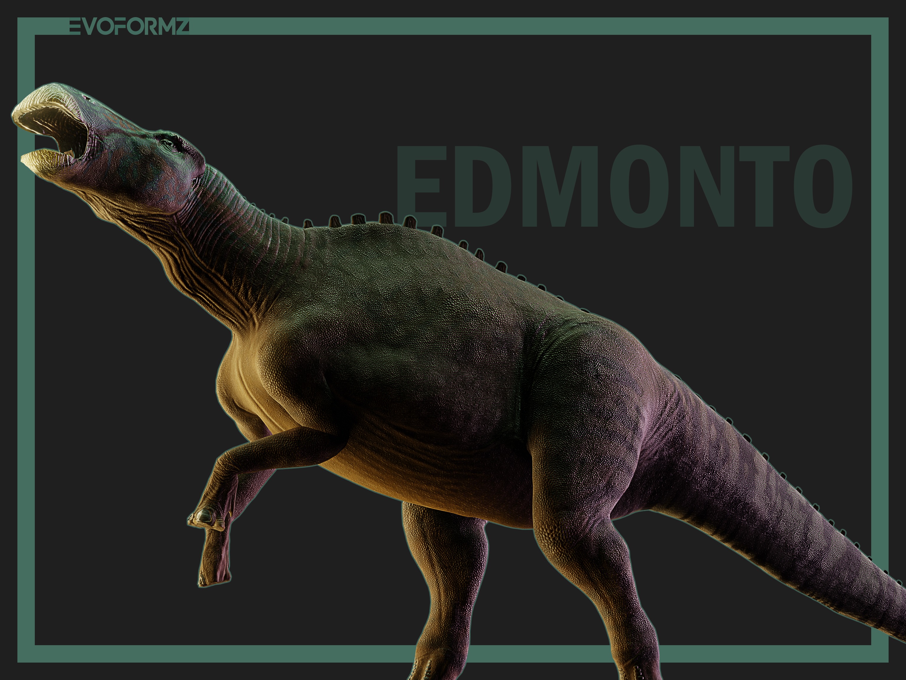 Edmontosaurus Jurassic Park High Poly 3D Model Blender Low-poly 3D model_6
