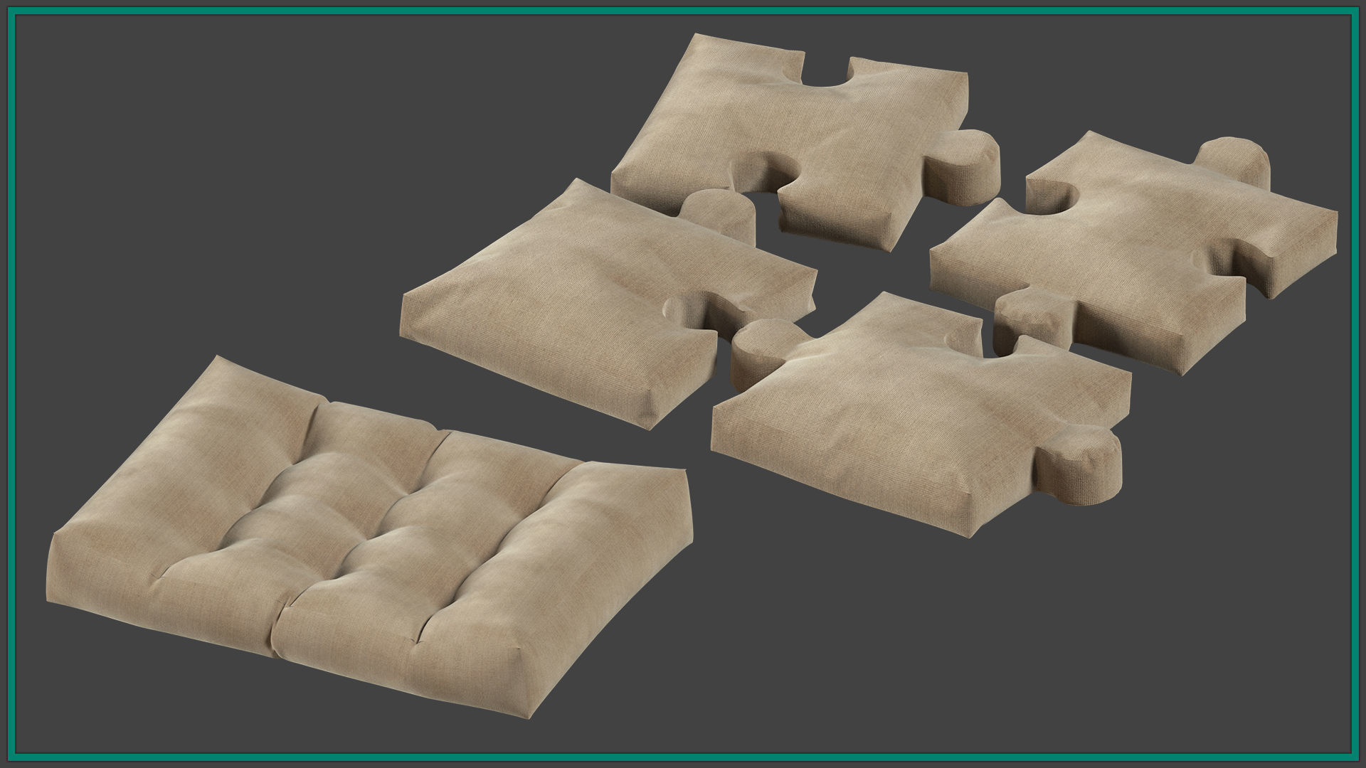 20 cushion and pillow 3D model_7