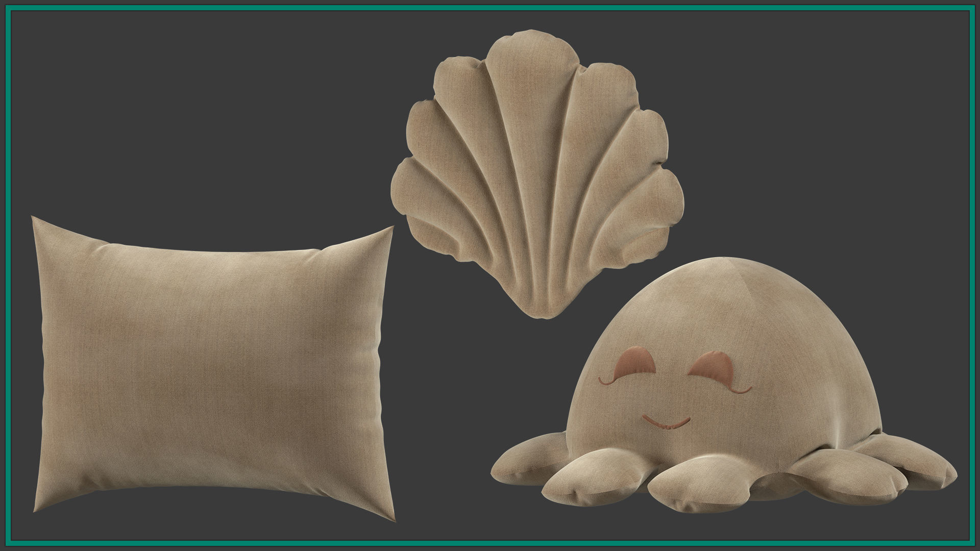 20 cushion and pillow 3D model_5