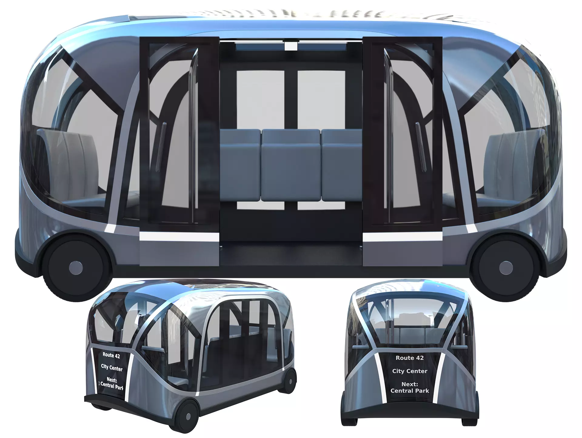 Autonomous City Shuttle Bus 3D model_0