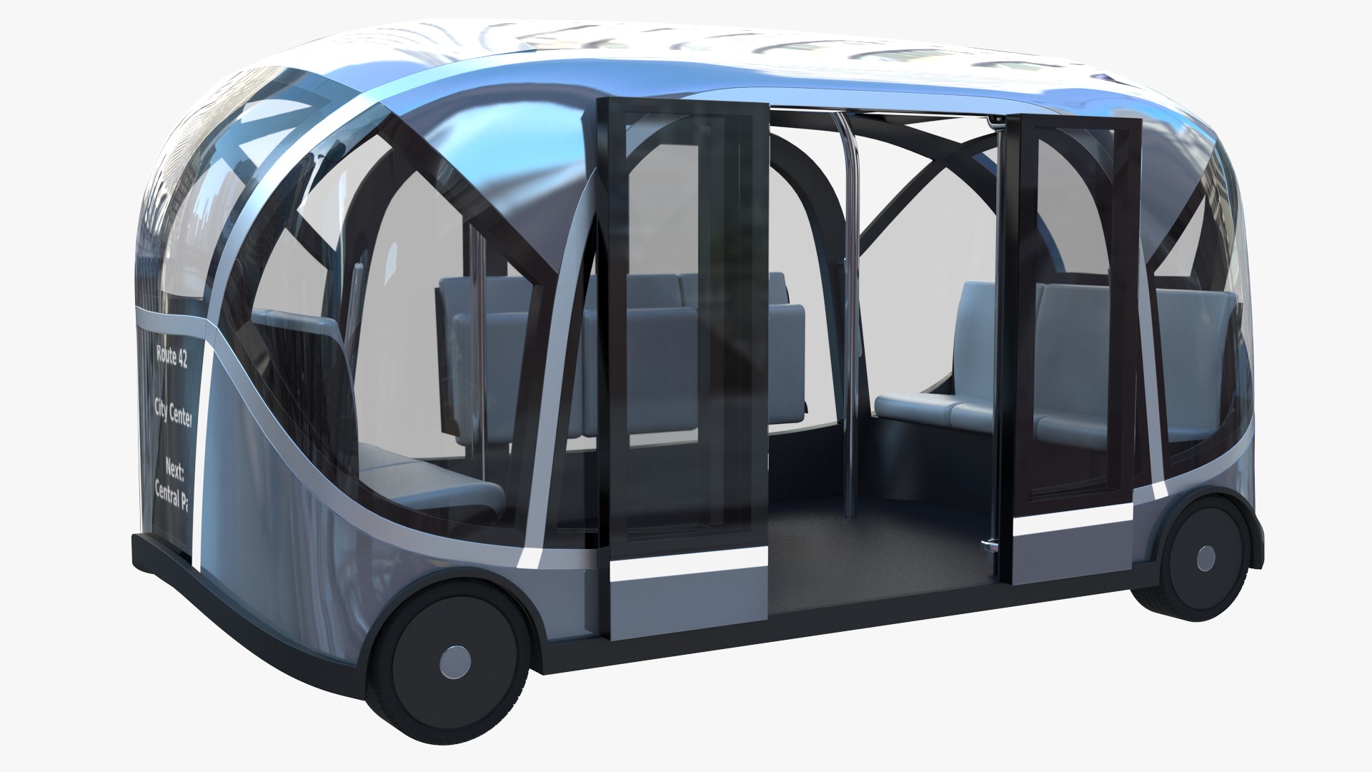 Autonomous City Shuttle Bus 3D model_2