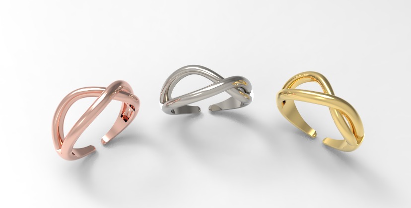 Minimal ring with three different weights Ready for 3d printing  3D print model_13