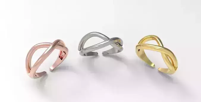 Minimal ring with three different weights Ready for 3d printing  3D print model