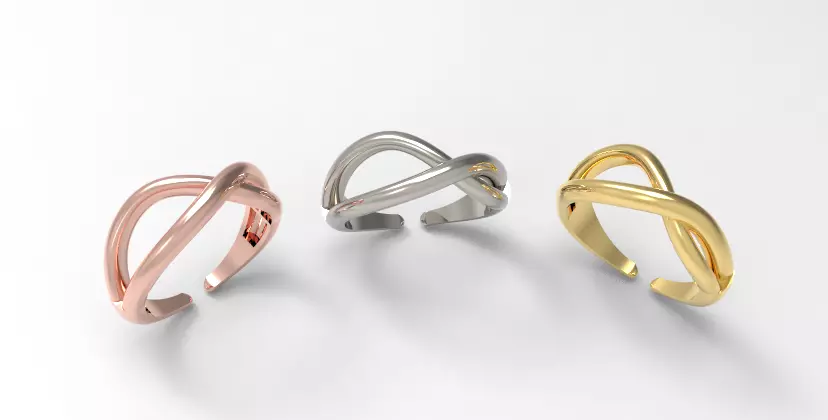 Minimal ring with three different weights Ready for 3d printing  3D print model_0