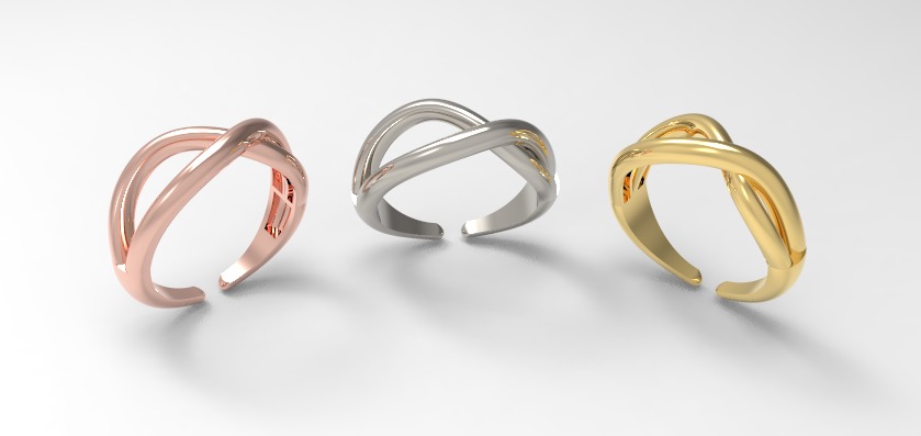 Minimal ring with three different weights Ready for 3d printing  3D print model_16
