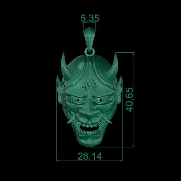 Pendant Oni  3D print model_8