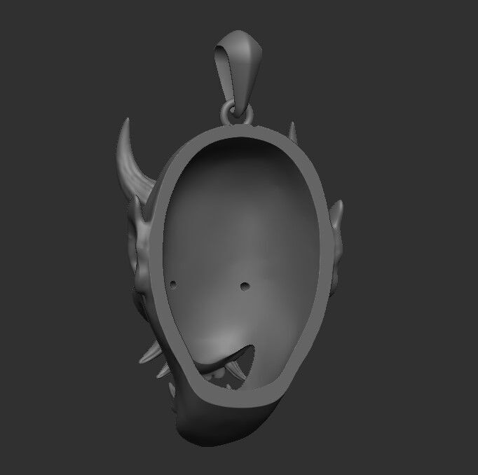Pendant Oni  3D print model_7