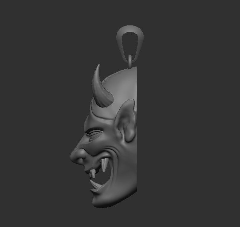Pendant Oni  3D print model_5