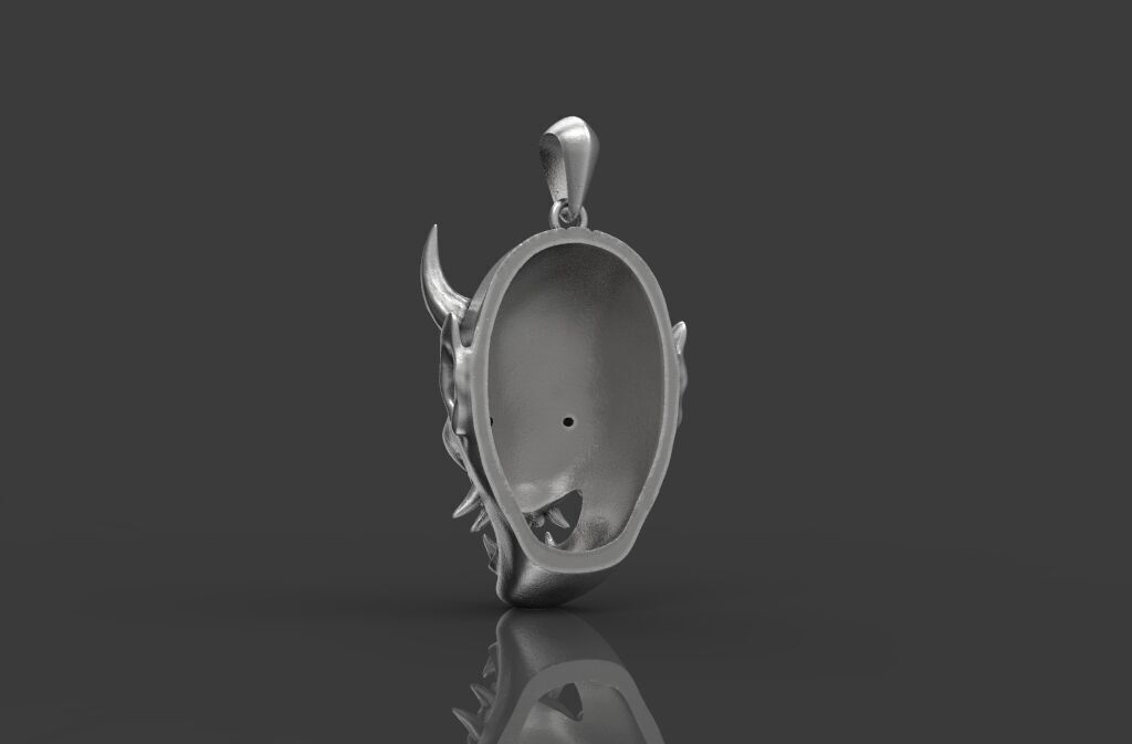 Pendant Oni  3D print model_3