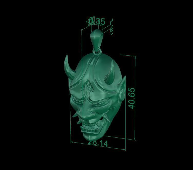 Pendant Oni  3D print model_9