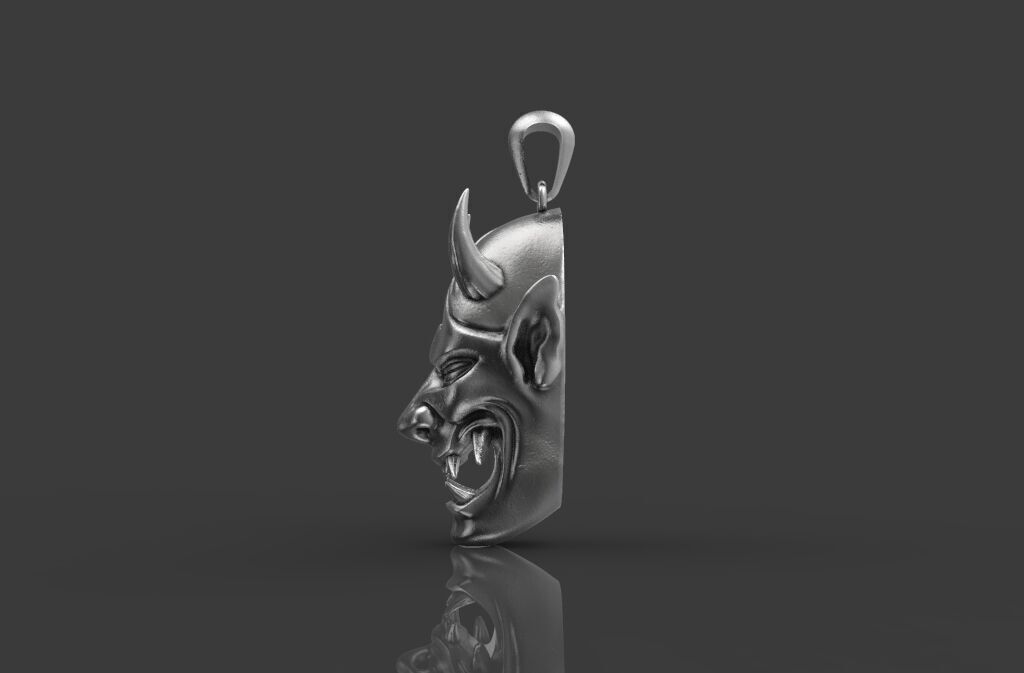 Pendant Oni  3D print model_2