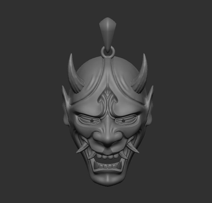 Pendant Oni  3D print model_4