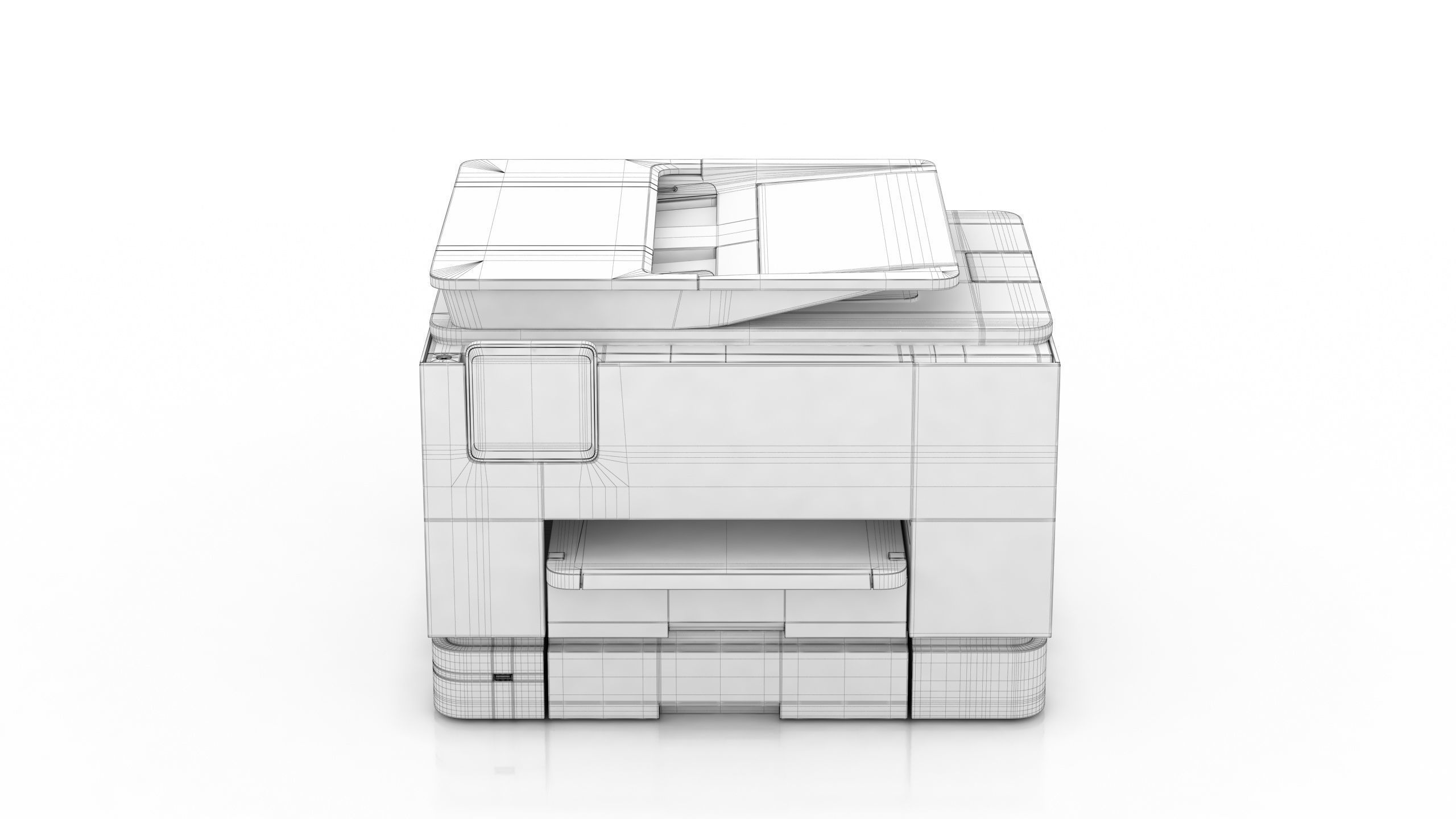 HP OfficeJet Pro 9025e Low-poly 3D model_16