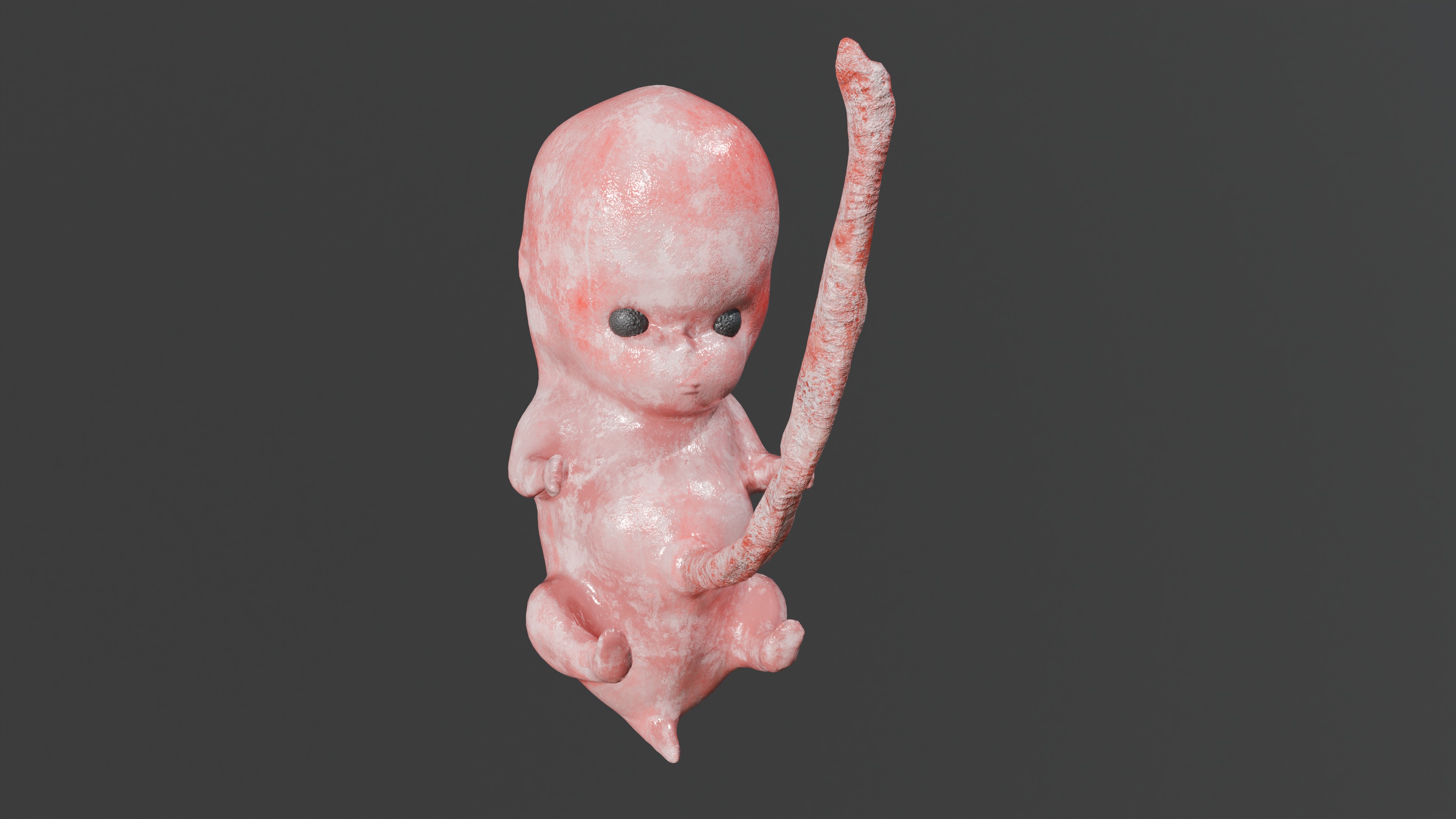 Low Poly Baby  Fetus Low-poly 3D model_1