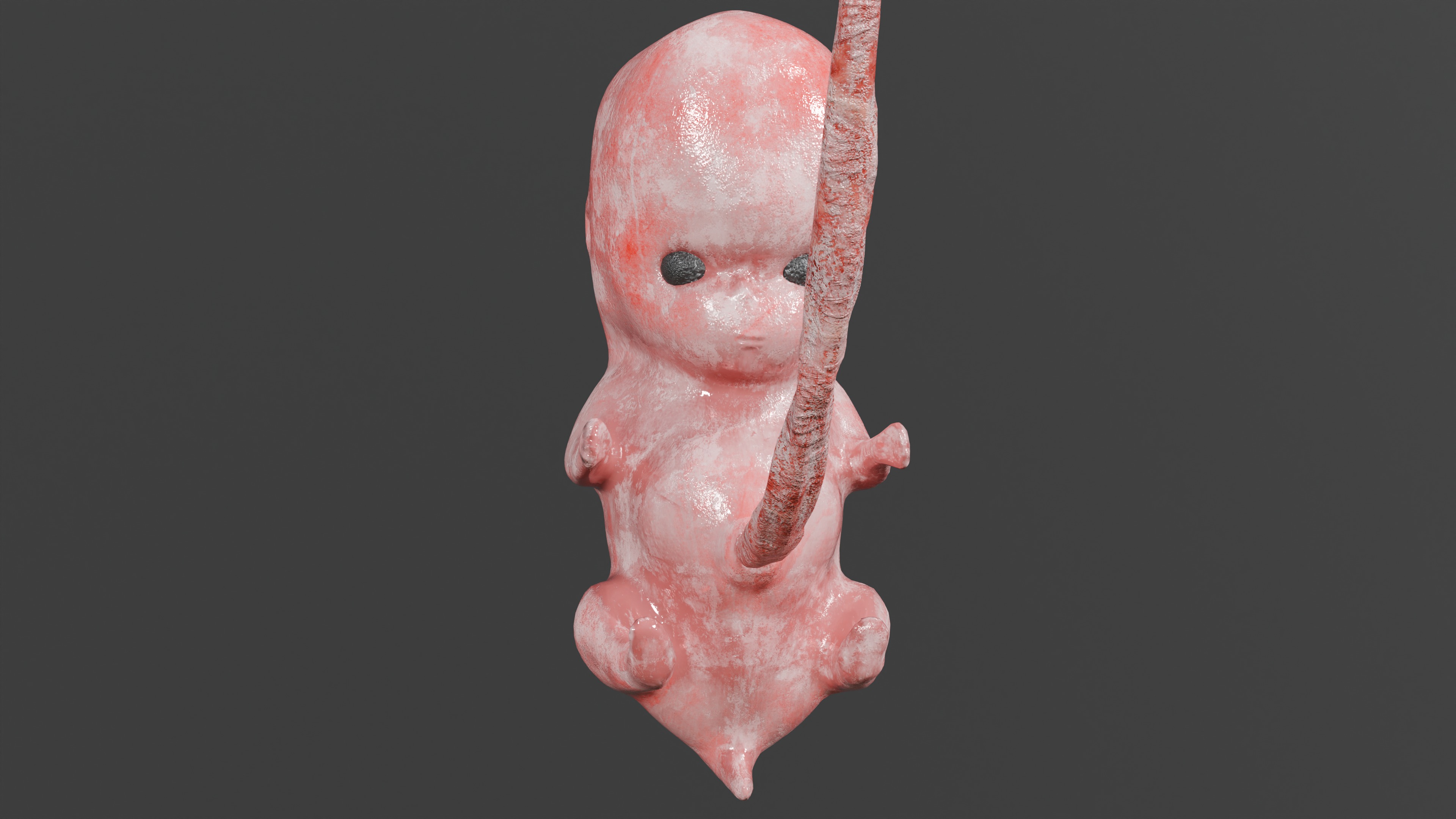 Low Poly Baby  Fetus Low-poly 3D model_3