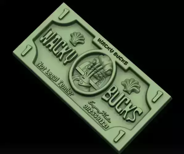 Wacky Bucks Sponge Bob Eugene Krabs Bas-relief Keychain 3d print 3D print model