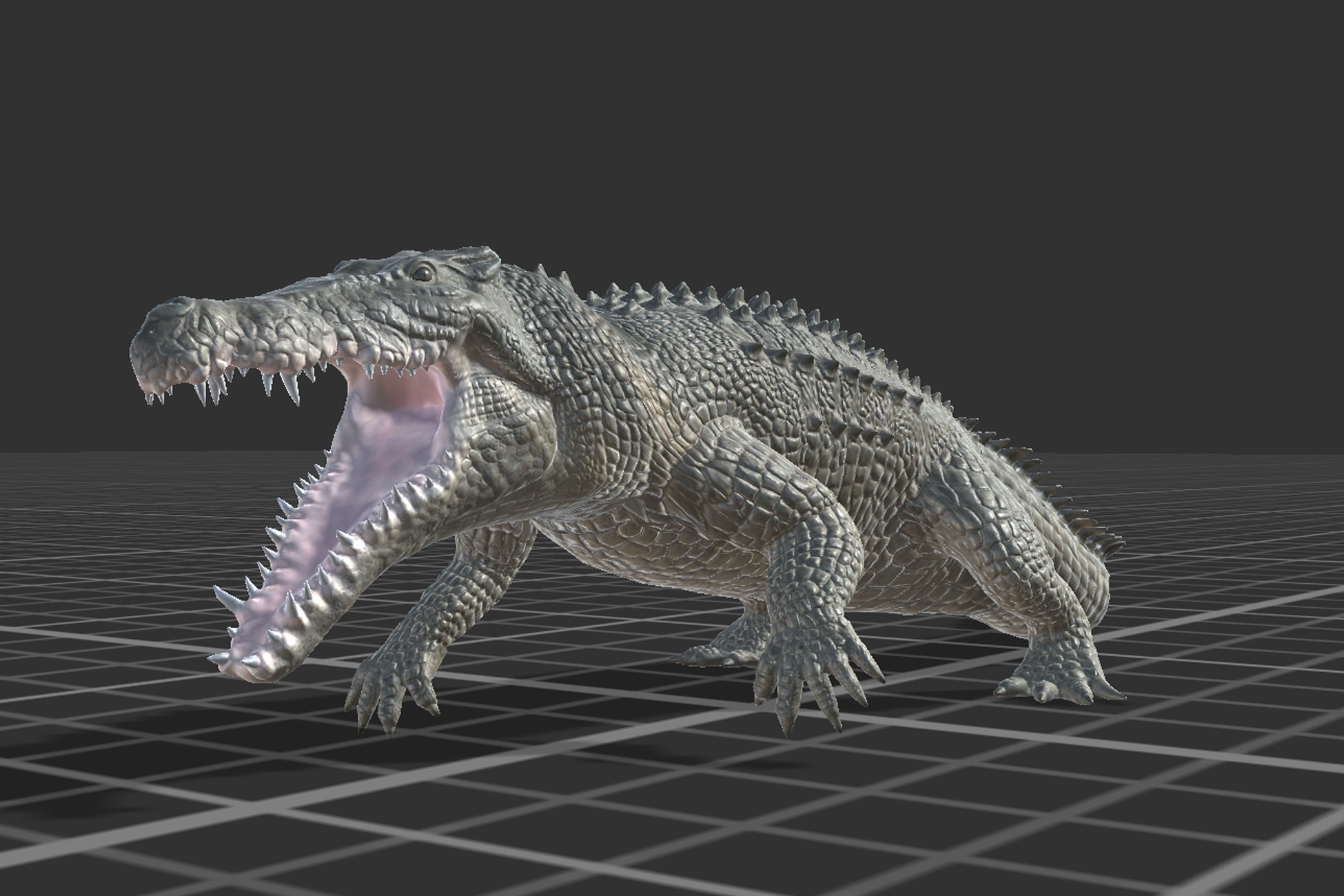 Saltwater Crocodile Low-poly 3D model_12