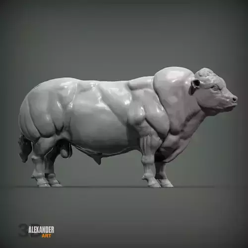 Belgian Blue bull 3D print model