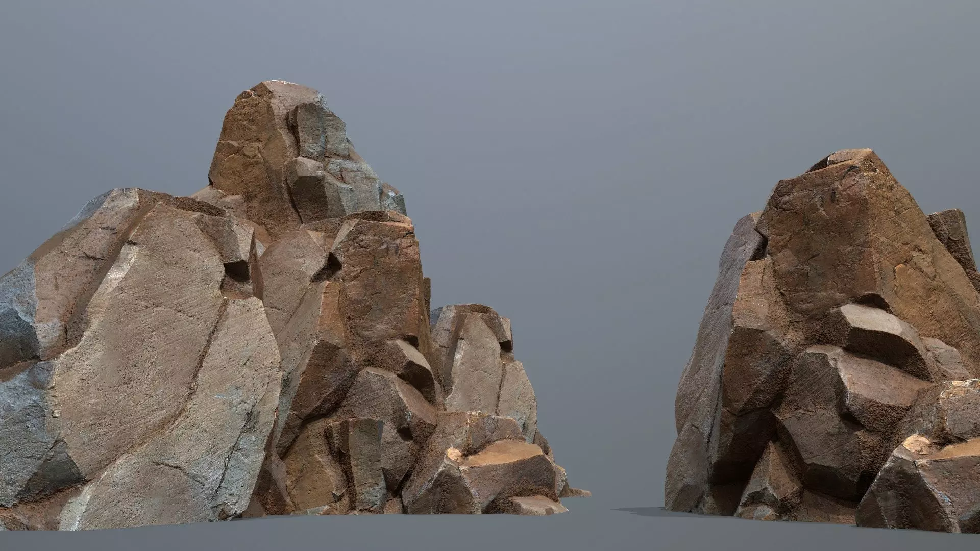 desert rocks Low-poly 3D model_0