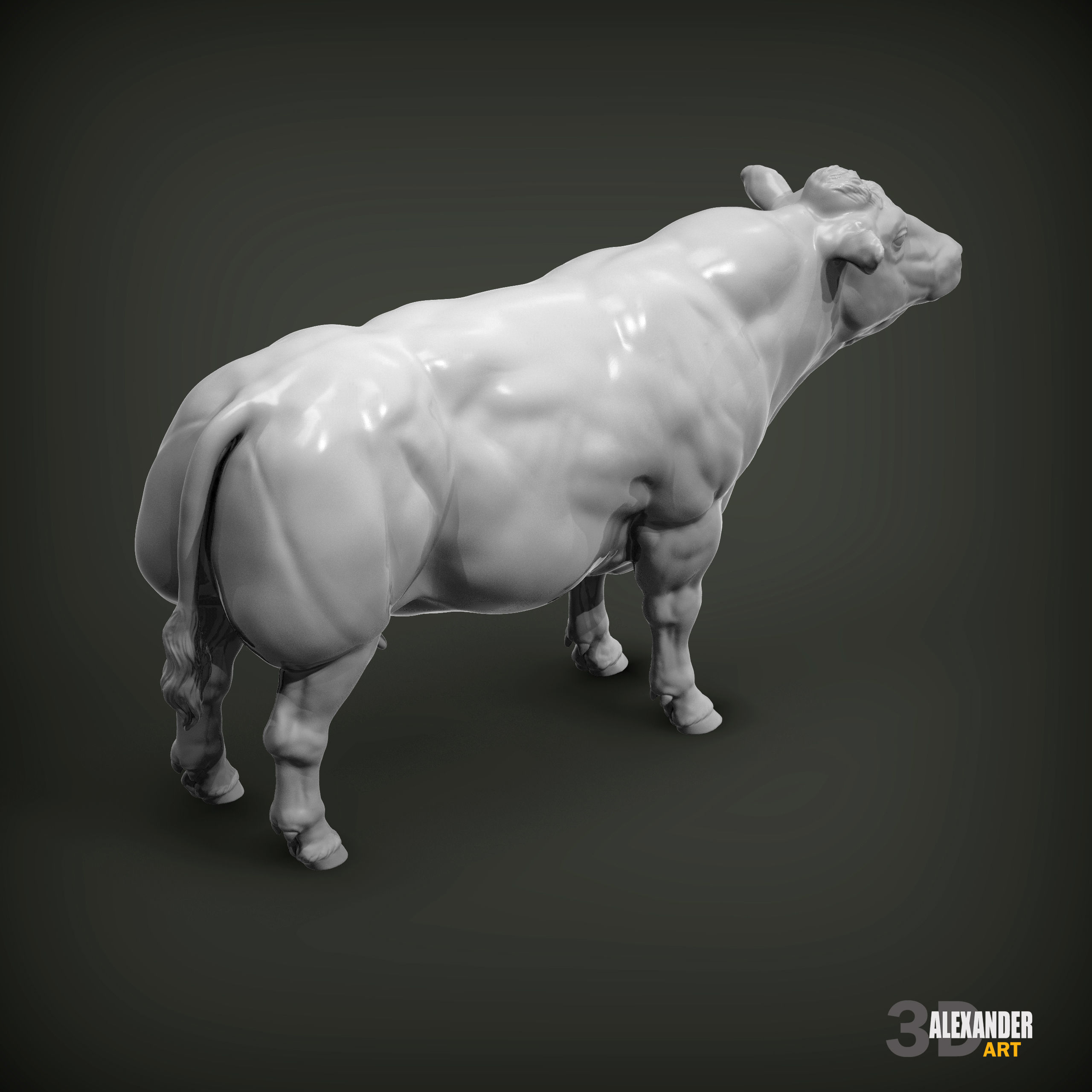 Belgian Blue Cow 3D print model_5