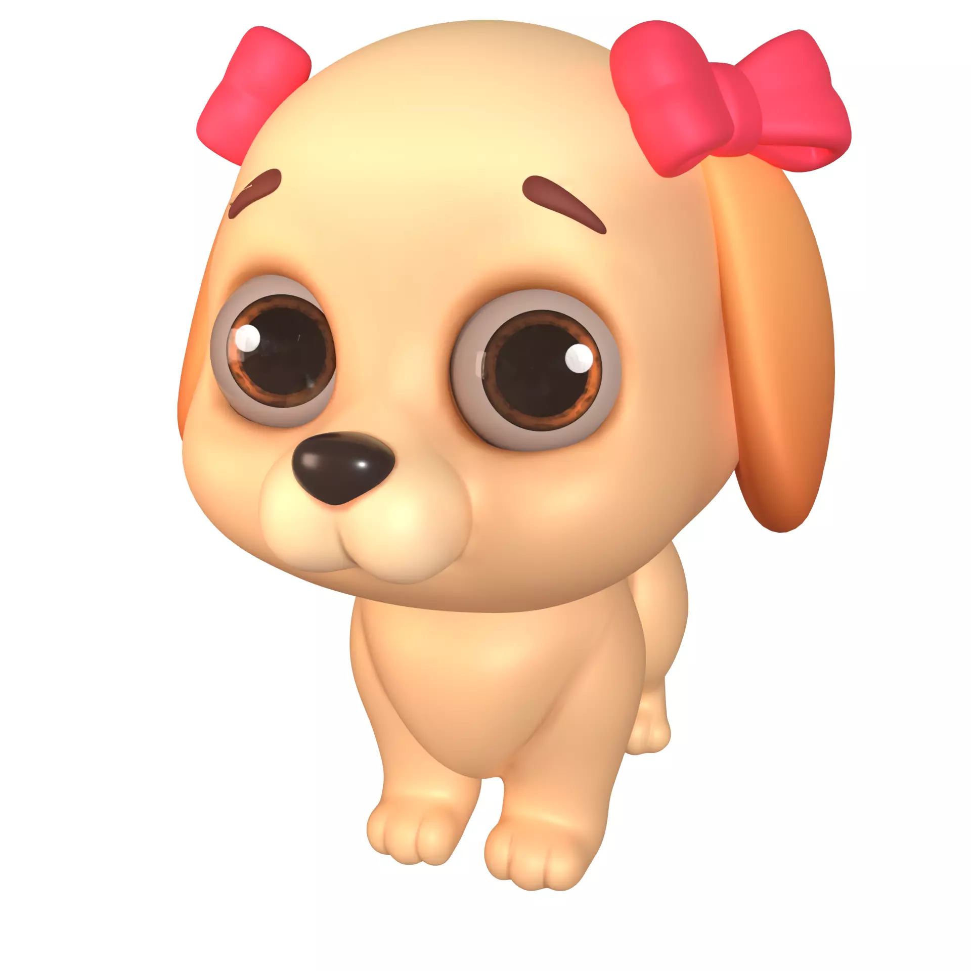 3D Rigged Stylized Game Cute Puppy Dog 3D model
