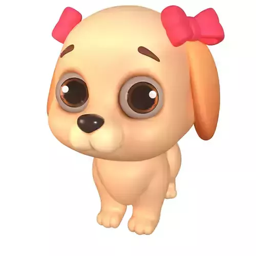 3D Rigged Stylized Game Cute Puppy Dog 