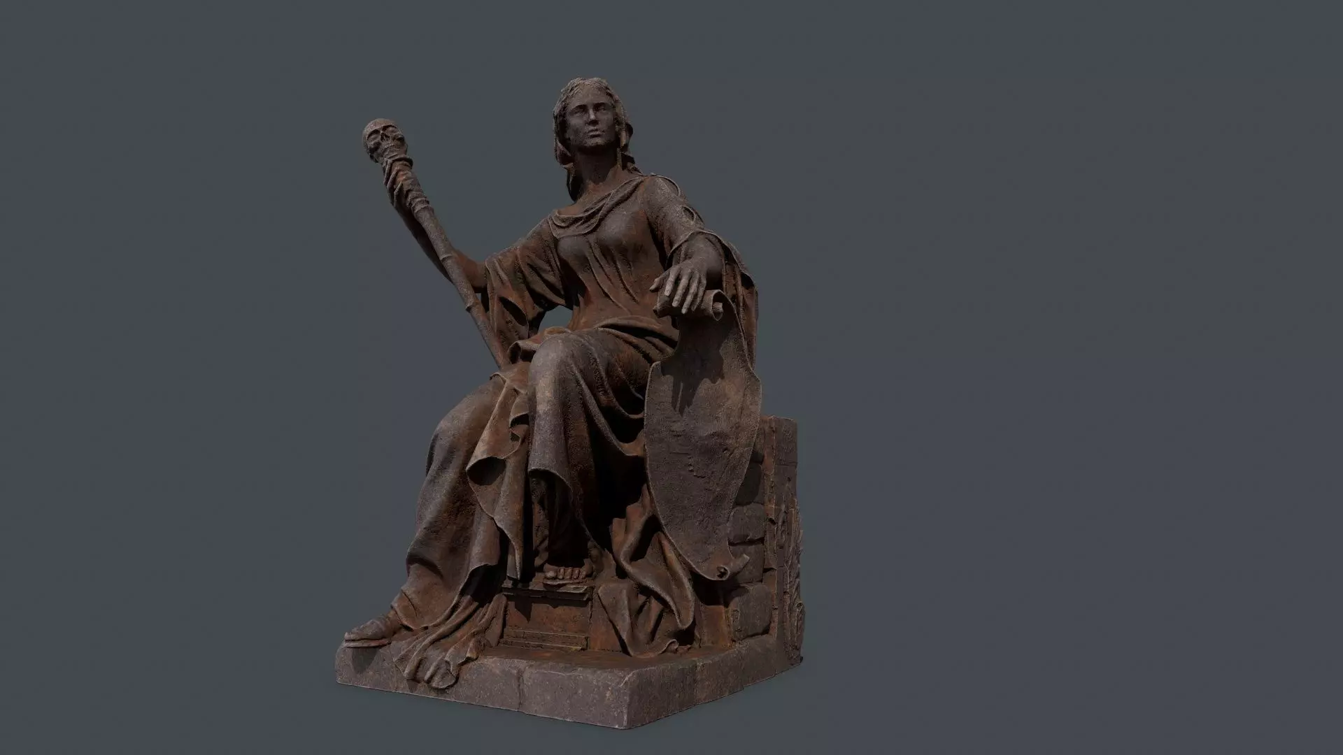 woman Statue Low-poly 3D model