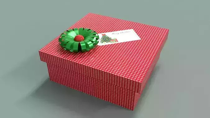Gift Box Christmas Low-poly 3D model
