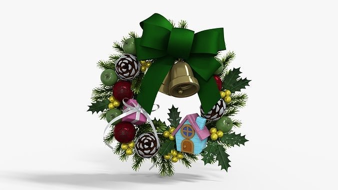 Wreath for Christmas Low-poly 3D model