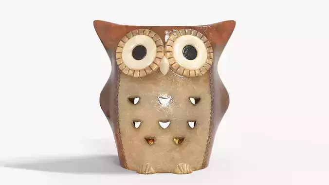 Antique Owl Candle Holder