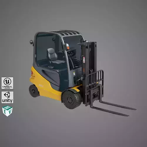 Forklift Truck 01 Yellow All PBR Unity UE Textures Low-poly 3D model