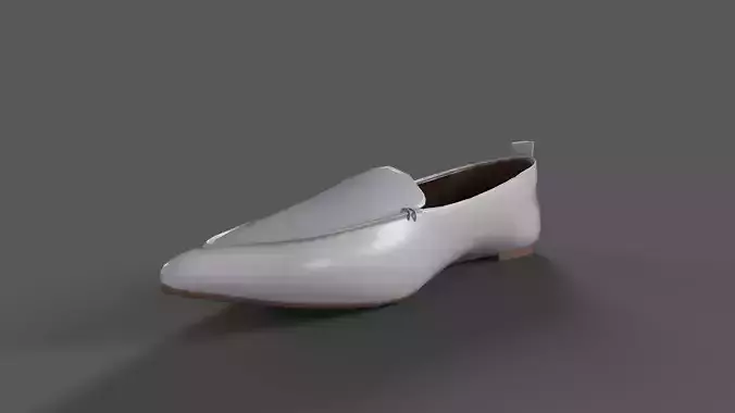 Pointed Loafers Ivory Low-poly 3D model
