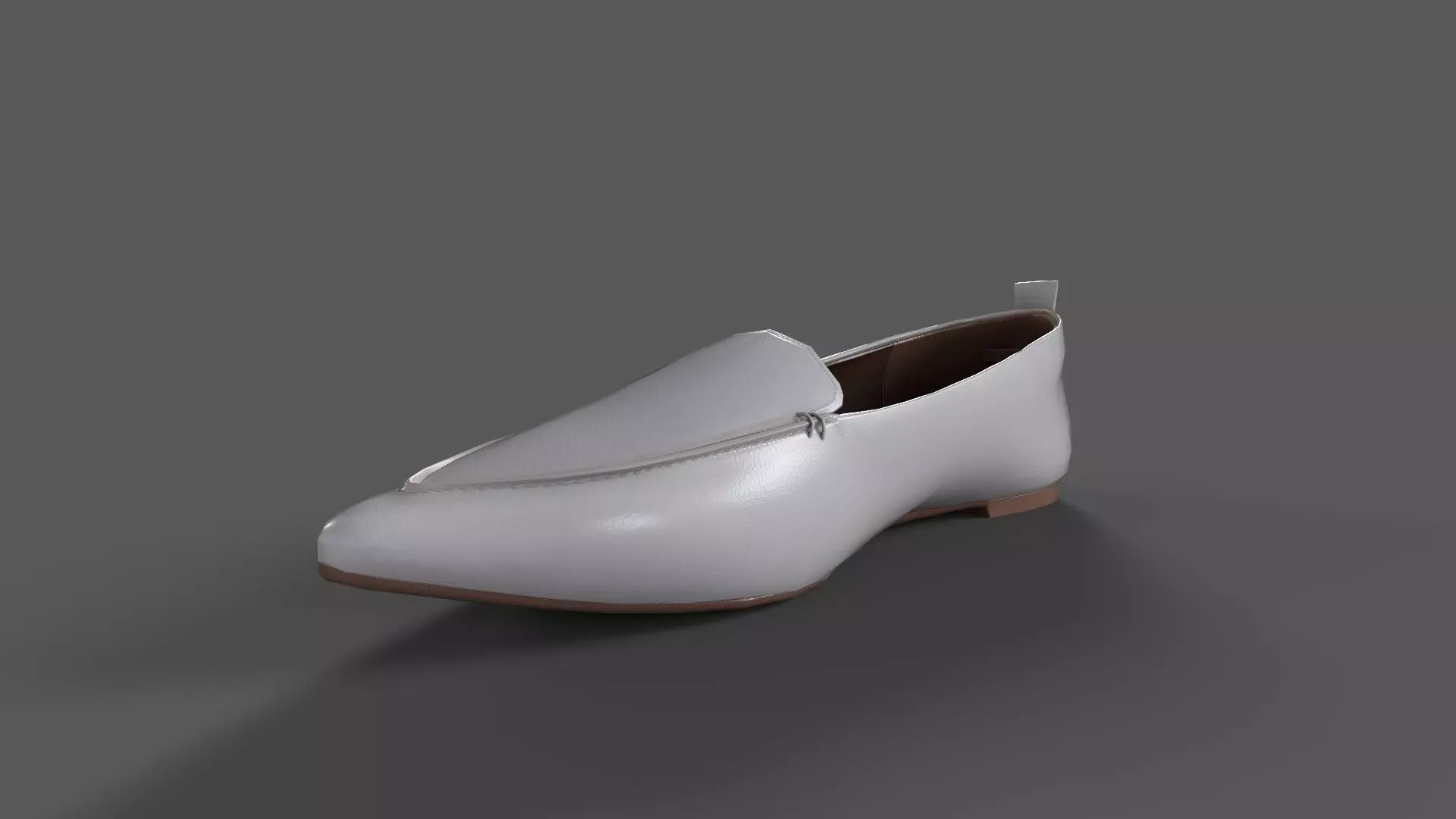 Pointed Loafers Ivory Low-poly 3D model_0