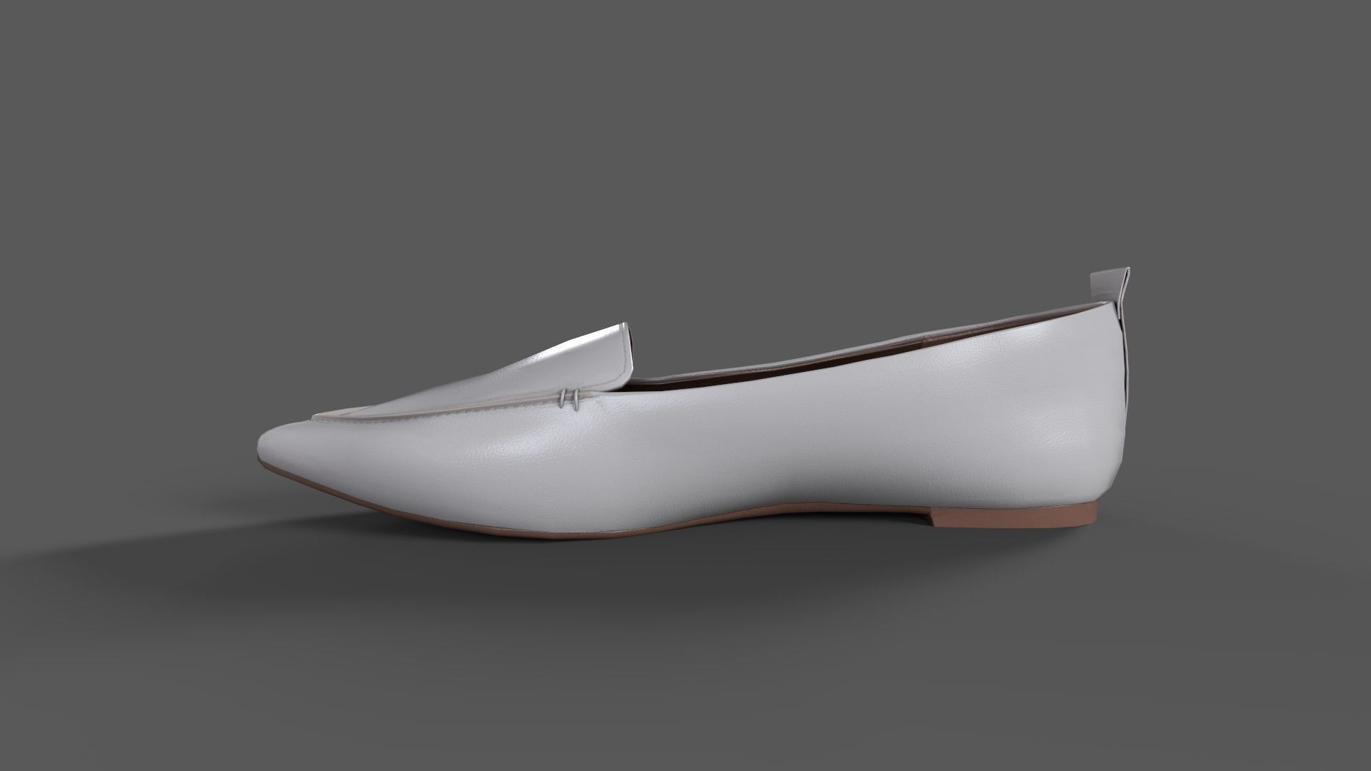 Pointed Loafers Ivory Low-poly 3D model_2
