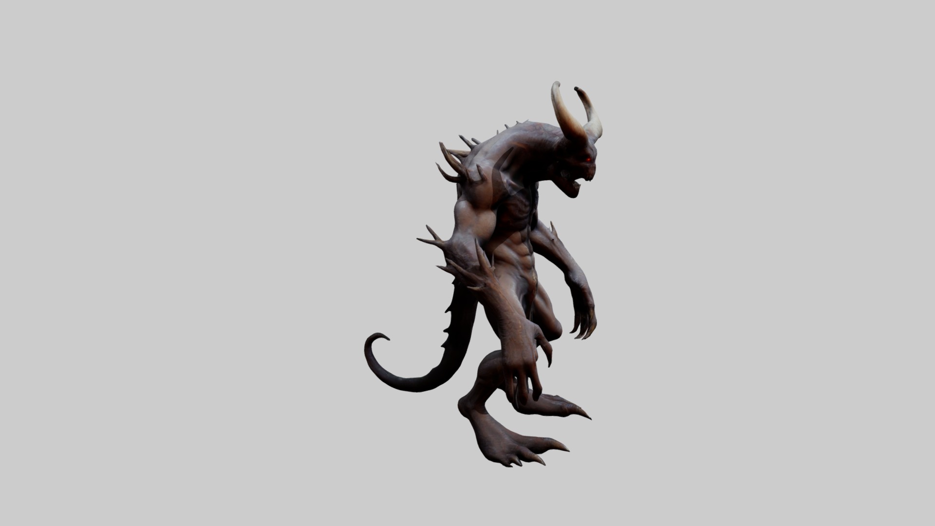 Animated Demon Character Low-poly 3D model_2