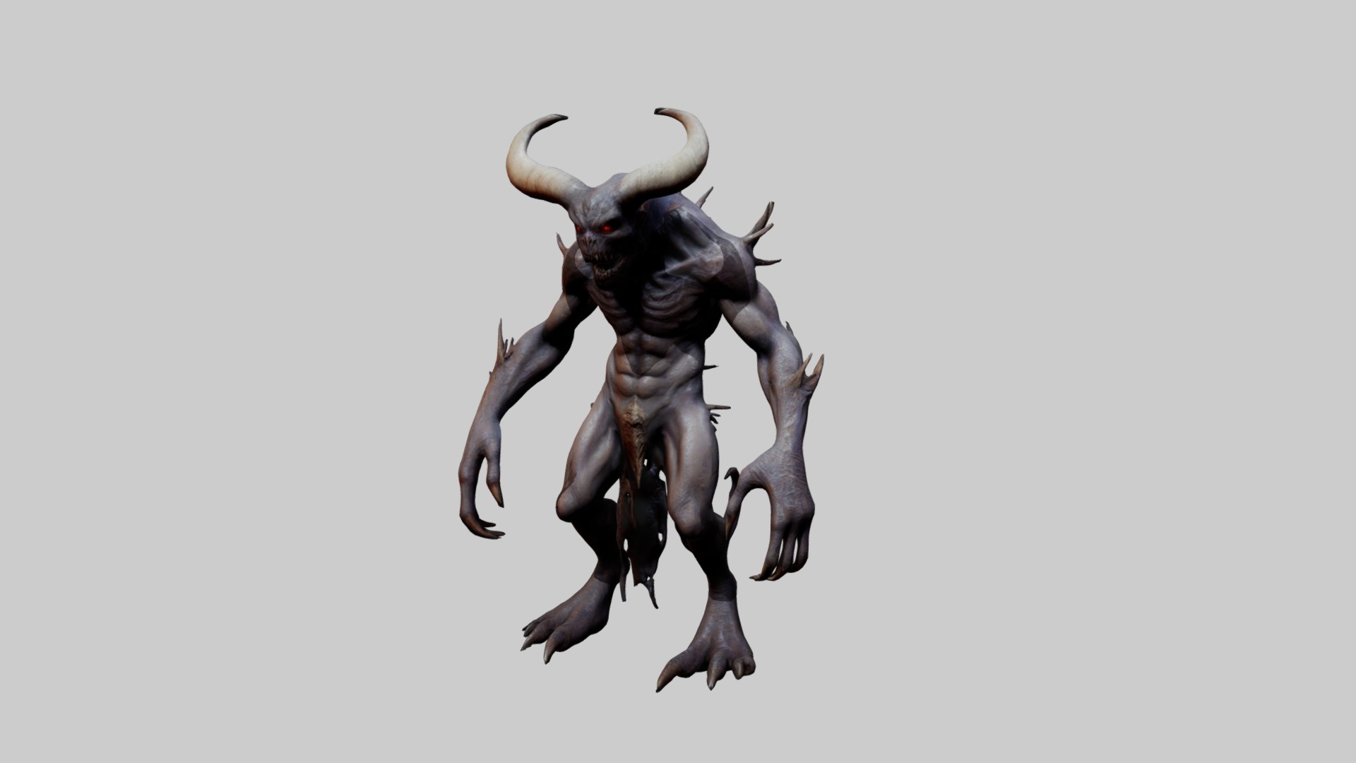 Animated Demon Character Low-poly 3D model_7