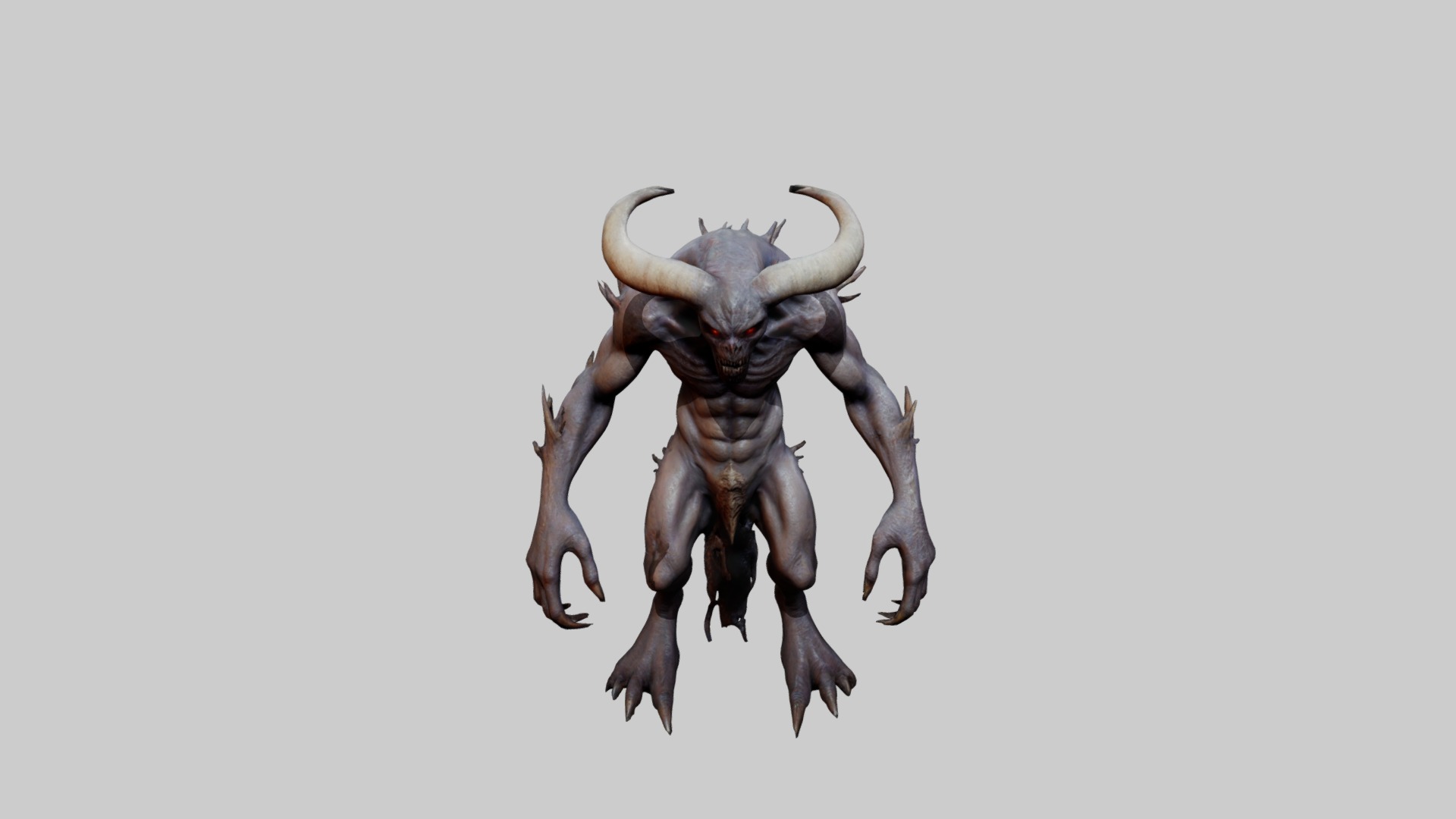 Animated Demon Character Low-poly 3D model_10