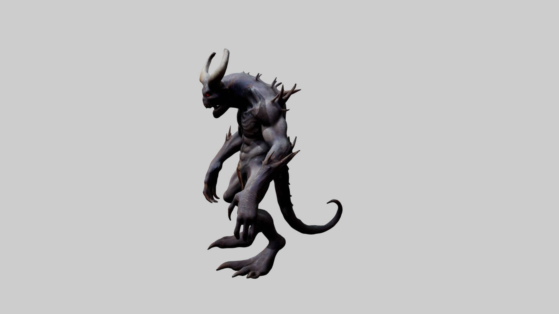 Animated Demon Character Low-poly 3D model_6