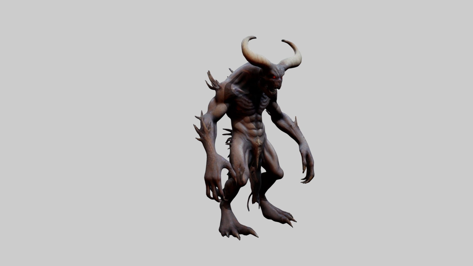 Animated Demon Character Low-poly 3D model_9