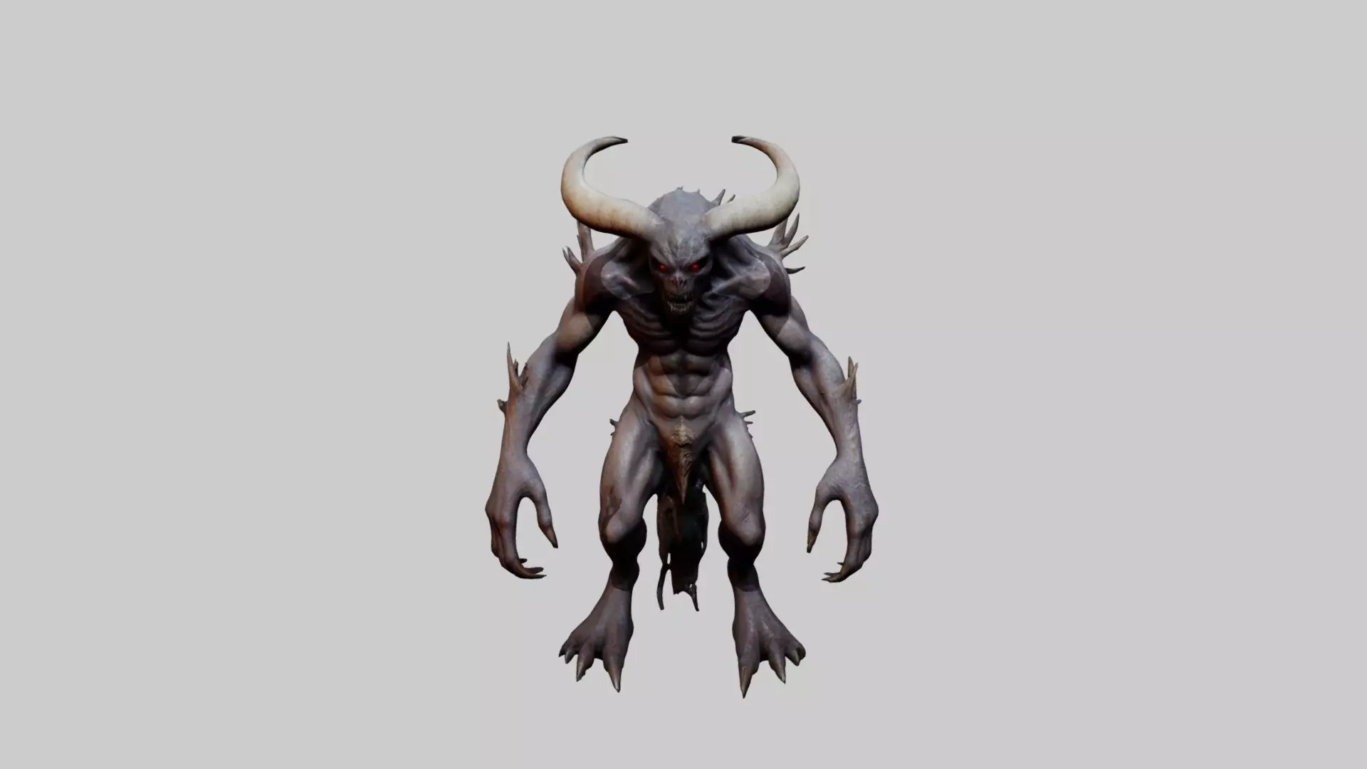 Animated Demon Character Low-poly 3D model_0