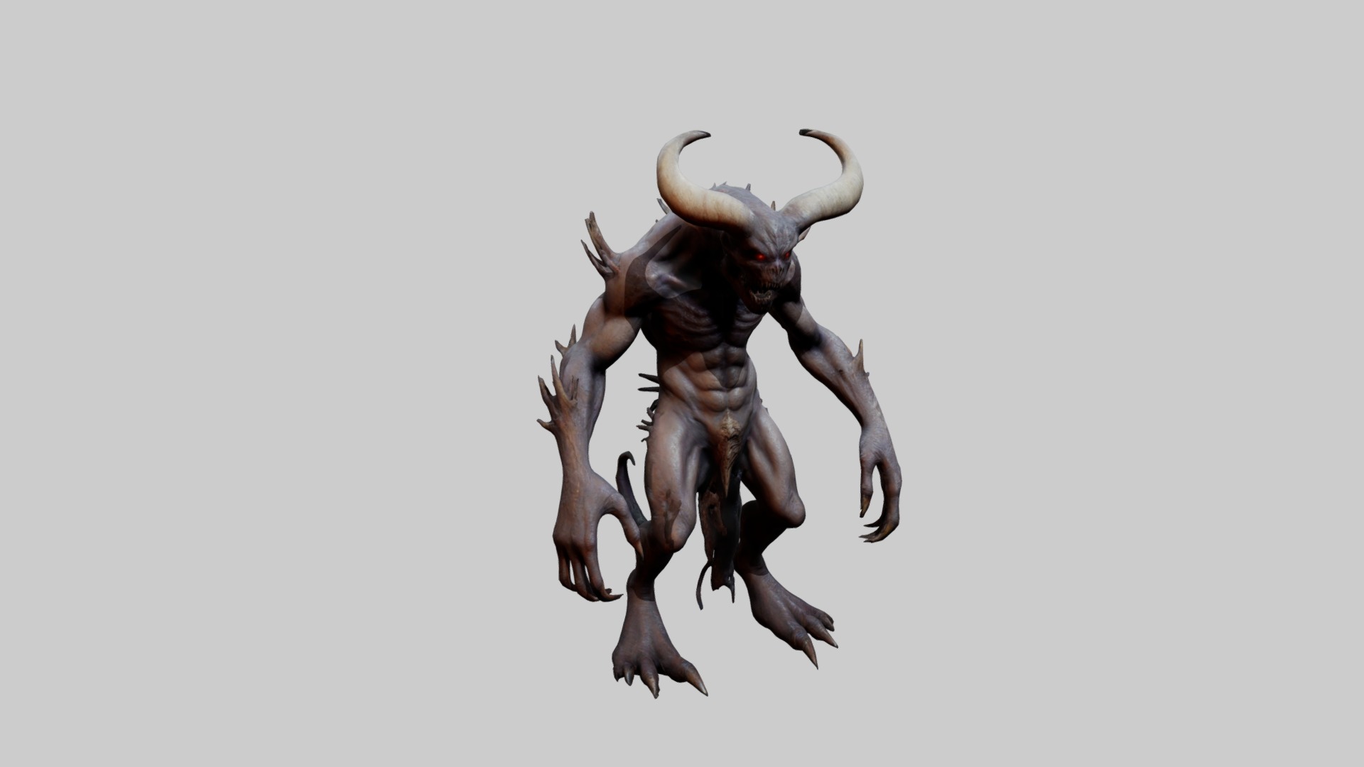 Animated Demon Character Low-poly 3D model_1