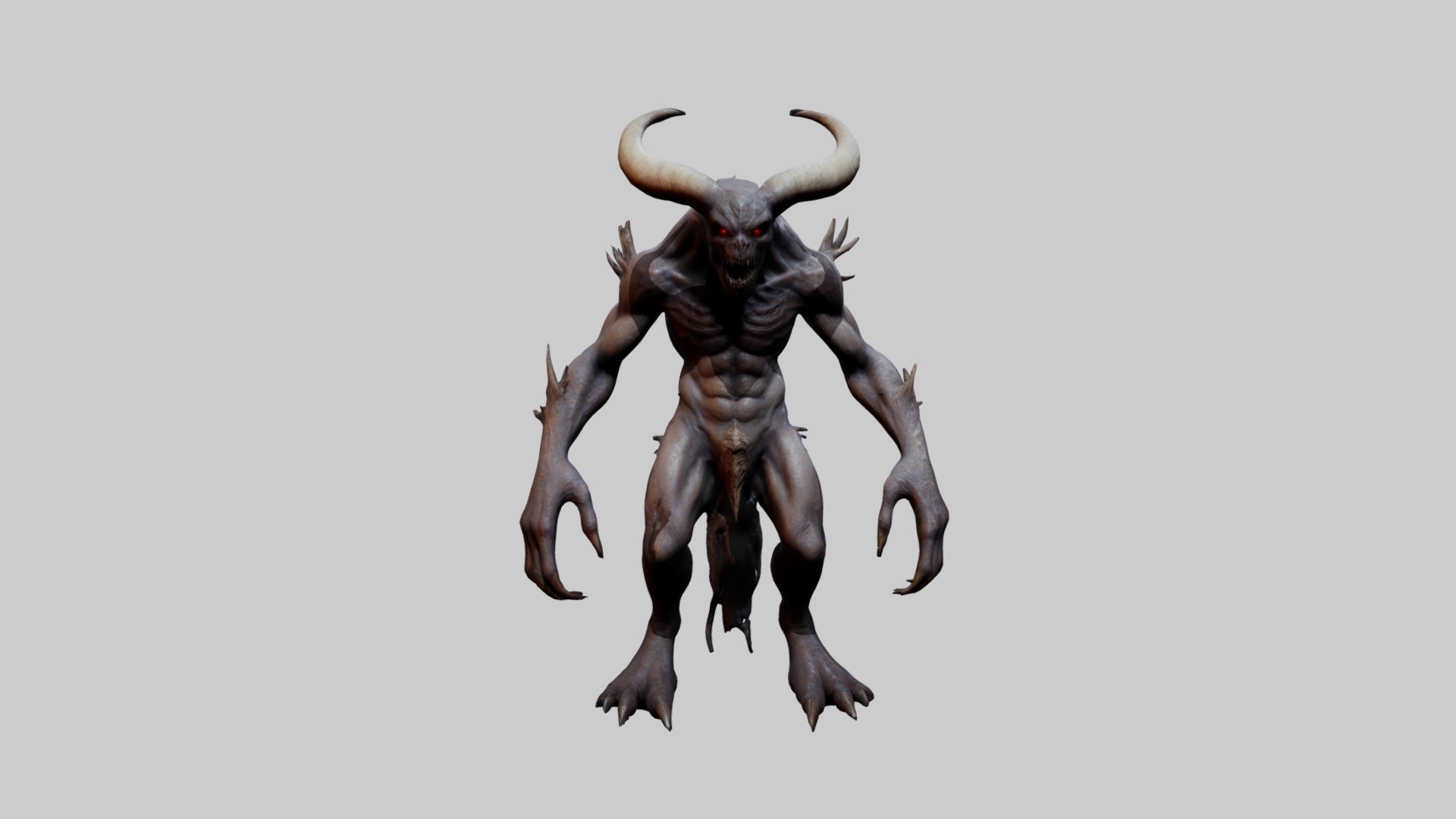 Animated Demon Character Low-poly 3D model_8