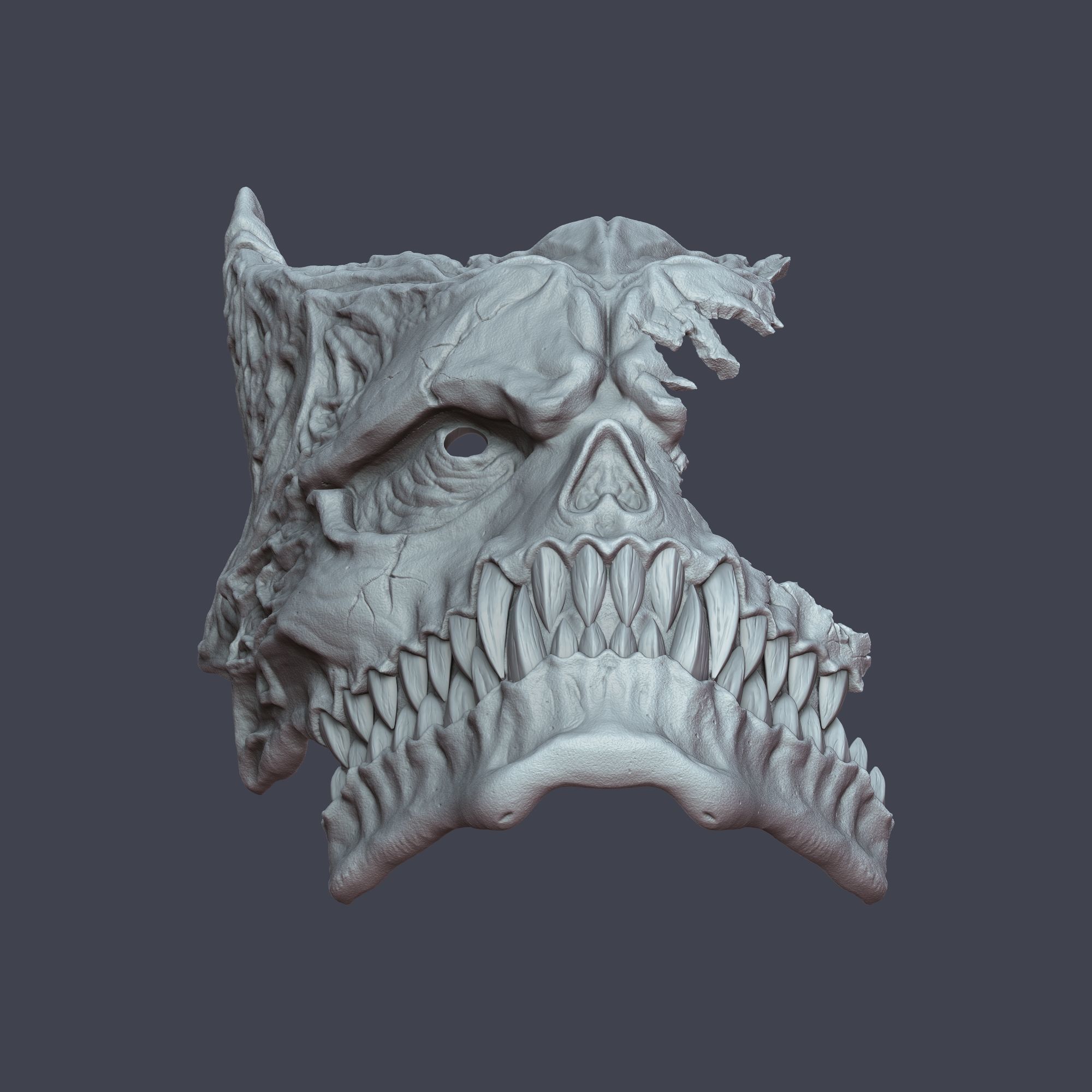 Kaiju No 8 Half Mask 3D print model_5