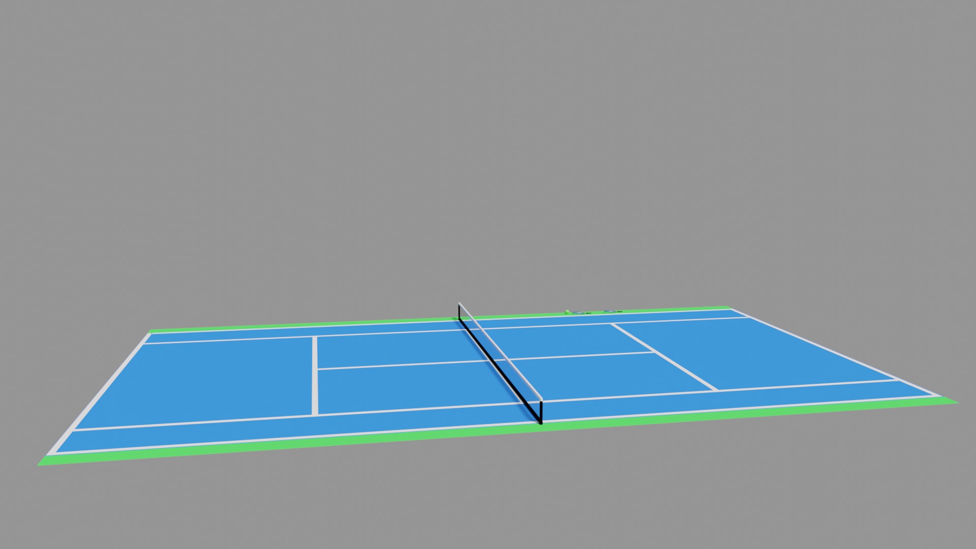 TENNIS COURT 3D MODEL with Tennis Ball 3D model_2