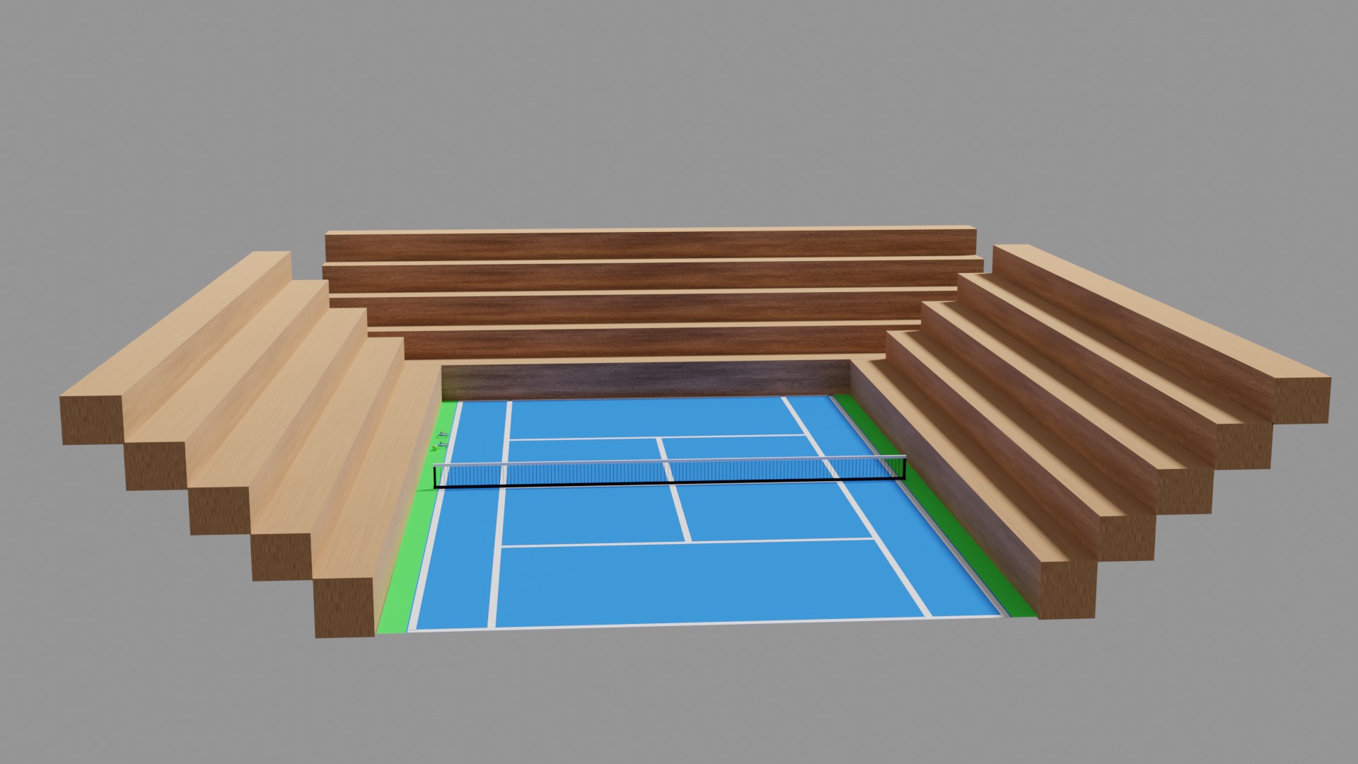 TENNIS COURT 3D MODEL with Tennis Ball 3D model_3