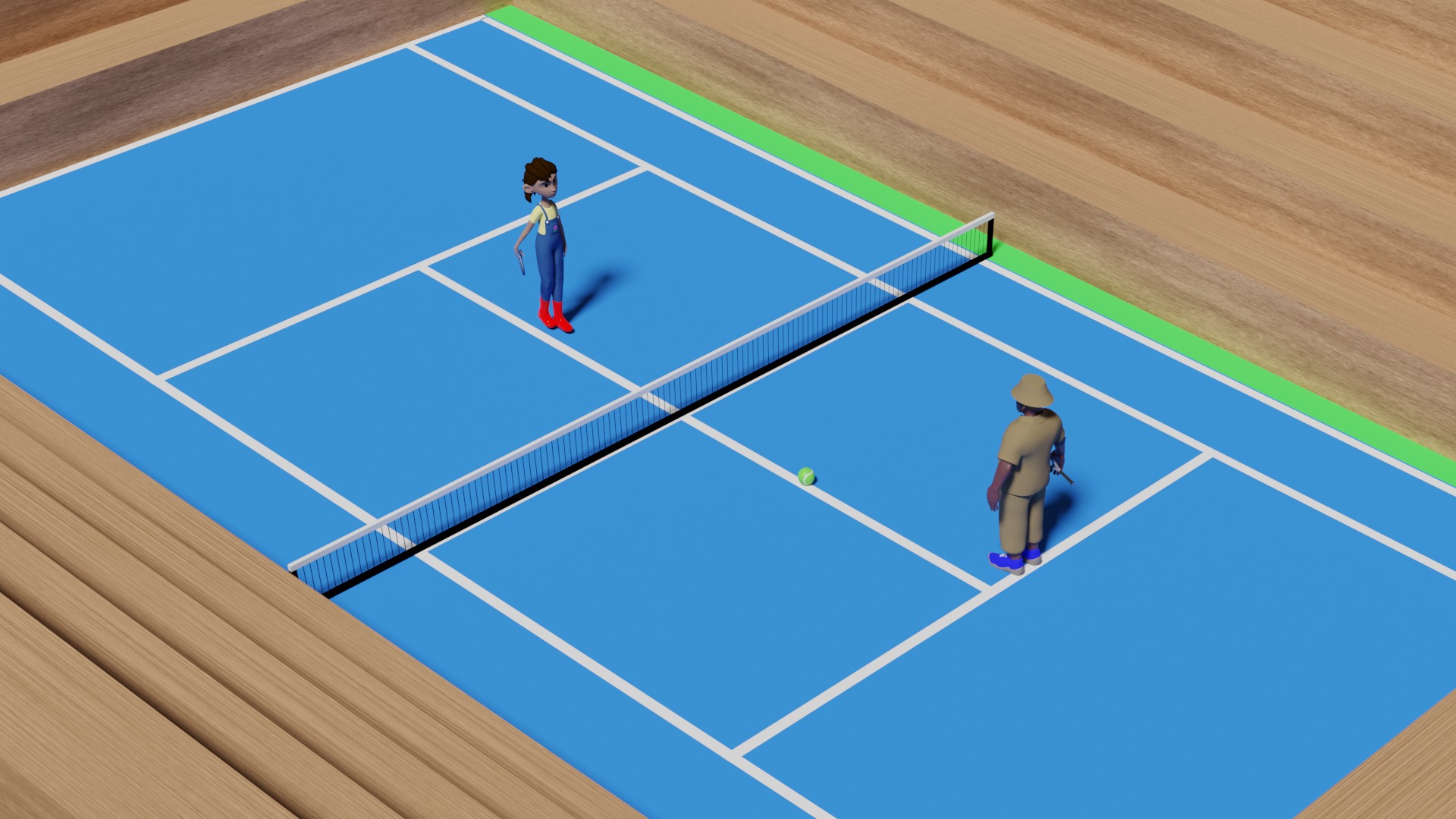 TENNIS COURT 3D MODEL with Tennis Ball 3D model_5