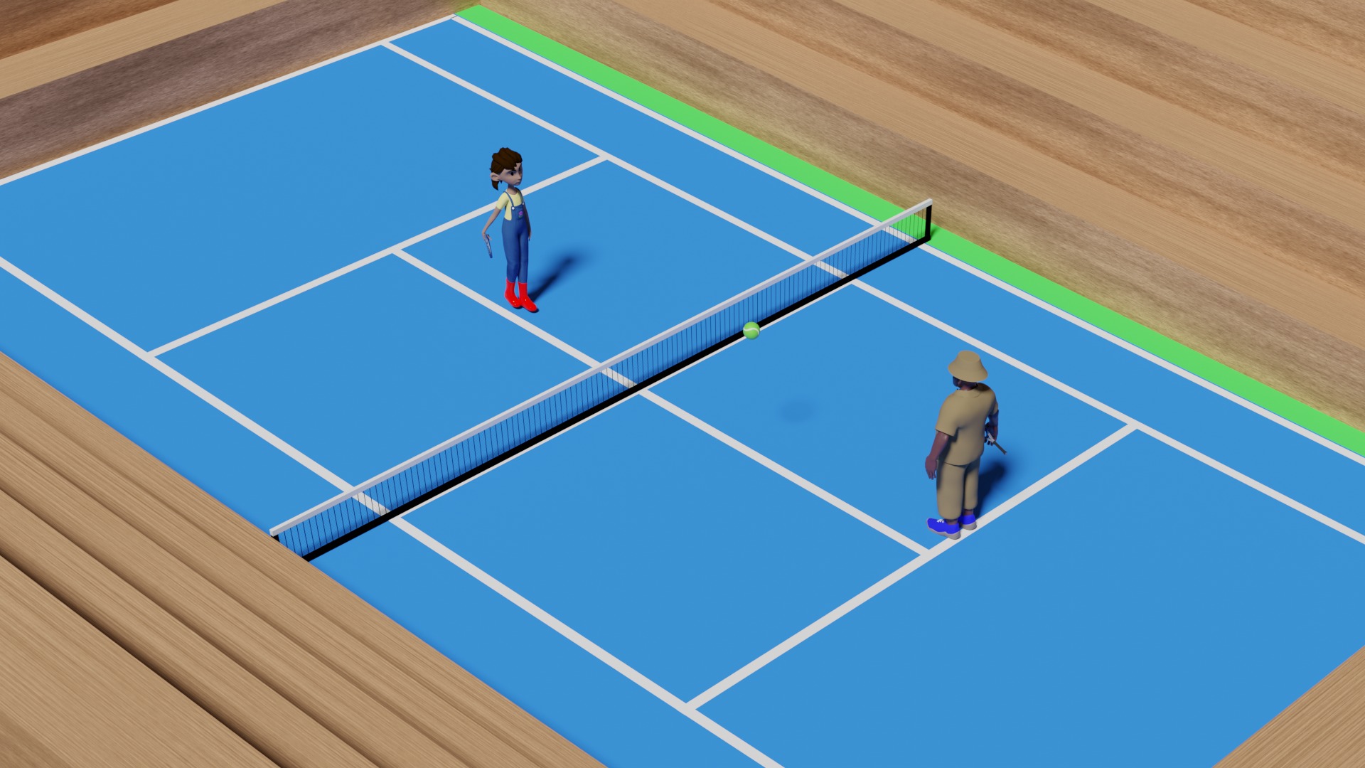TENNIS COURT 3D MODEL with Tennis Ball 3D model_4